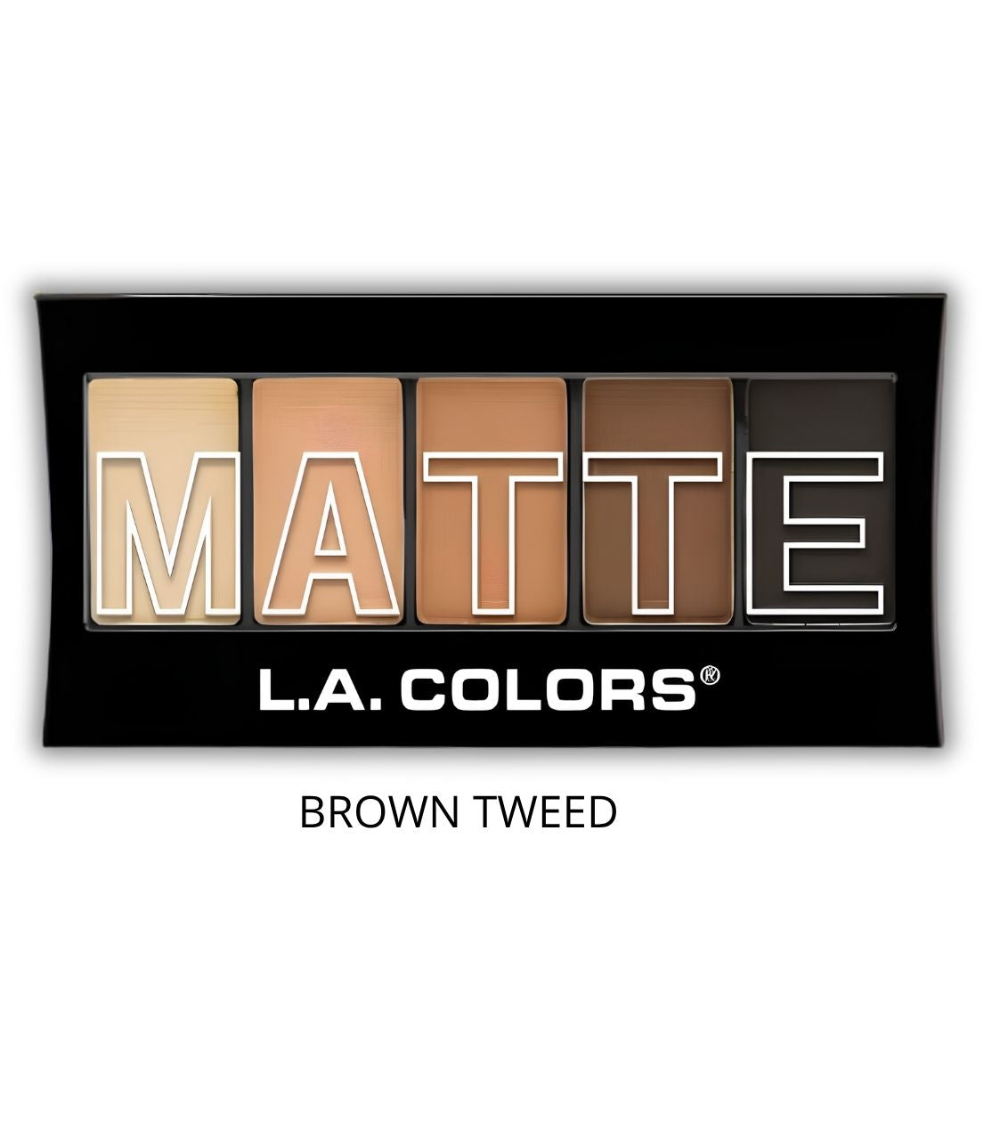 L.A. Colors – 5 Color Matte Eyeshadow Palette (Brown Tweed)