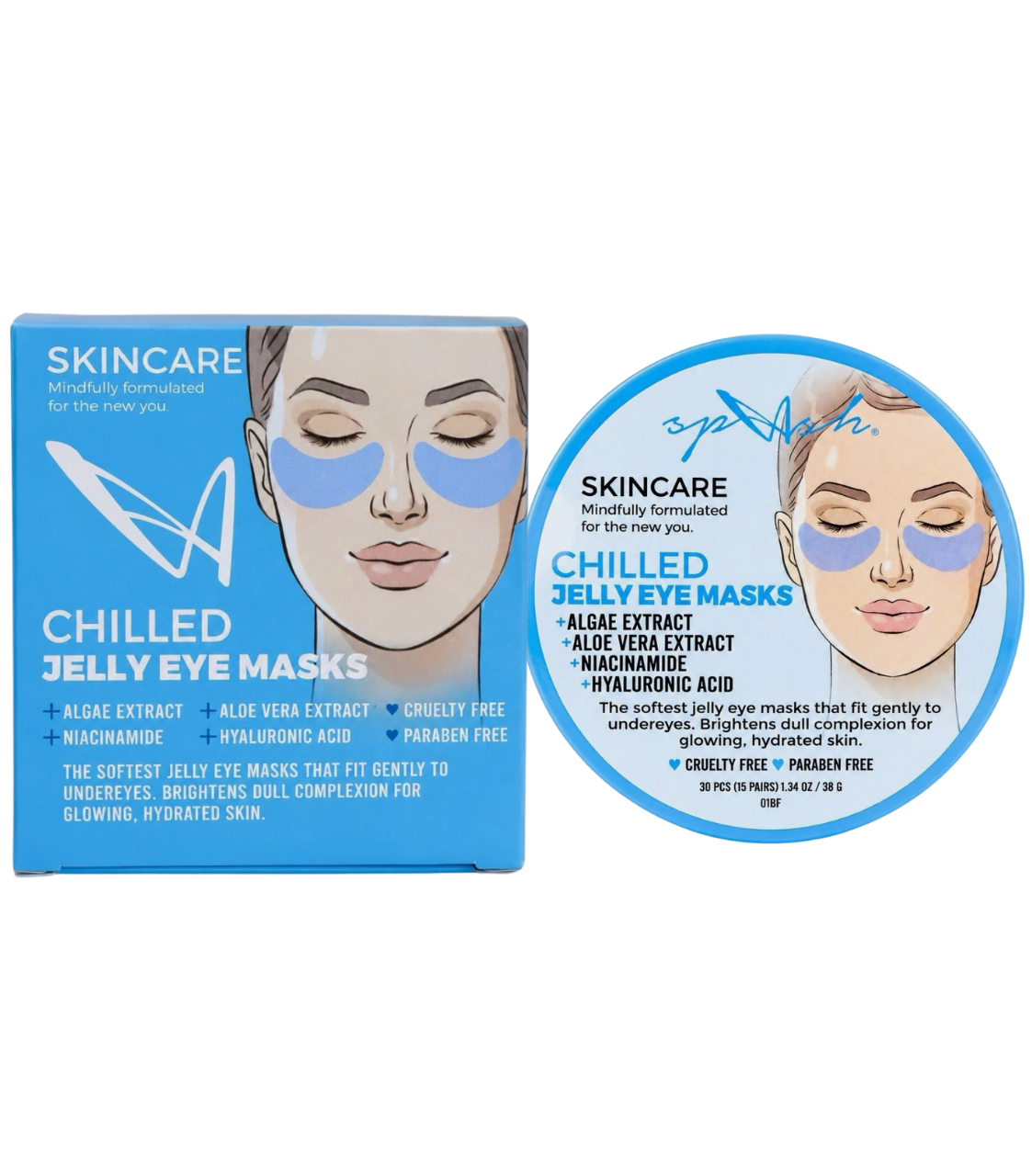 Splash Skincare – Chilled Jelly Eye Masks (30 pcs / 15 pairs – 1.34 oz / 38 g)